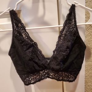 3 SOMA LACE PLUNGE BRALETTES, S  LG